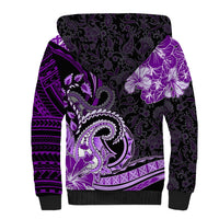 Polynesia Paisley Sherpa Hoodie Mix Purple Polynesian Pattern LT05 - Polynesian Pride