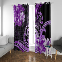 Polynesia Paisley Window Curtain Mix Purple Polynesian Pattern