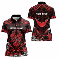 Personalised Easter Island Women Polo Shirt Polynesian Pattern Emblem