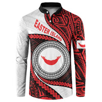 Easter Island Button Sweatshirt Moai Statues Polynesian Style