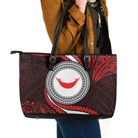 Easter Island Leather Tote Bag Moai Statues Polynesian Style