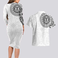 New Zealand Aotearoa Couples Matching Long Sleeve Bodycon Dress and Hawaiian Shirt Maori Te Mata O Rongokako
