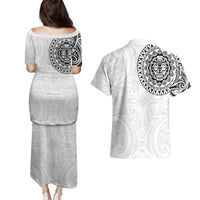 New Zealand Aotearoa Couples Matching Puletasi and Hawaiian Shirt Maori Te Mata O Rongokako