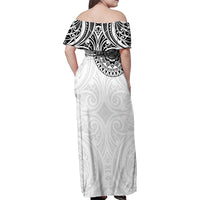 New Zealand Aotearoa Family Matching Off Shoulder Maxi Dress and Hawaiian Shirt Maori Te Mata O Rongokako