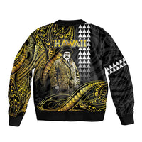 Hawaii Kuhio The Citizen Prince Bomber Jacket Gold Polynesian Tribal Tattoo