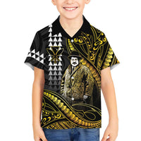 Hawaii Kuhio The Citizen Prince Family Matching Tank Maxi Dress and Hawaiian Shirt Gold Polynesian Tribal Tattoo