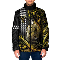 Hawaii Kuhio The Citizen Prince Padded Jacket Gold Polynesian Tribal Tattoo LT05 Men Gold - Polynesian Pride