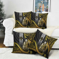 Hawaii Kuhio The Citizen Prince Pillow Cover Gold Polynesian Tribal Tattoo