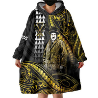 Hawaii Kuhio The Citizen Prince Wearable Blanket Hoodie Gold Polynesian Tribal Tattoo LT05 - Polynesian Pride