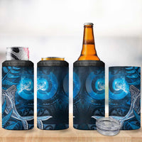 New Zealand Matariki 4 in 1 Can Cooler Tumbler Maori Koru With Humpback Whale Blue