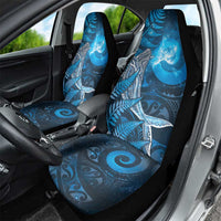 New Zealand Matariki Car Seat Cover Maori Koru With Humpback Whale Blue LT05 - Polynesian Pride