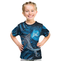 New Zealand Matariki Kid T Shirt Maori Koru With Humpback Whale Blue
