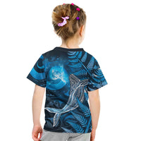 New Zealand Matariki Kid T Shirt Maori Koru With Humpback Whale Blue