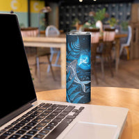 New Zealand Matariki Skinny Tumbler Maori Koru With Humpback Whale Blue
