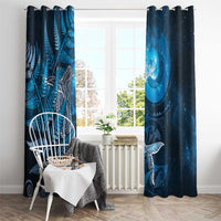 New Zealand Matariki Window Curtain Maori Koru With Humpback Whale Blue