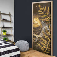 New Zealand Matariki Door Cover Maori Koru With Humpback Whale Gold LT05 - Polynesian Pride