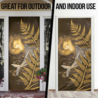 New Zealand Matariki Door Cover Maori Koru With Humpback Whale Gold LT05 - Polynesian Pride