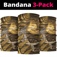 New Zealand Matariki Neck Gaiter Maori Koru With Humpback Whale Gold