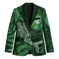 New Zealand Matariki Blazer Maori Koru With Humpback Whale Green LT05 Unisex Green - Polynesian Pride