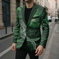 New Zealand Matariki Blazer Maori Koru With Humpback Whale Green LT05 - Polynesian Pride