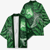 New Zealand Matariki Kimono Maori Koru With Humpback Whale Green