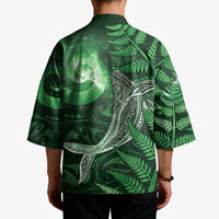 New Zealand Matariki Kimono Maori Koru With Humpback Whale Green