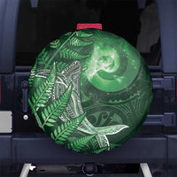 New Zealand Matariki Spare Tire Cover Maori Koru With Humpback Whale Green