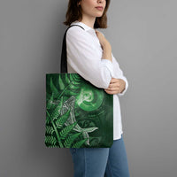 New Zealand Matariki Tote Bag Maori Koru With Humpback Whale Green