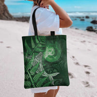 New Zealand Matariki Tote Bag Maori Koru With Humpback Whale Green