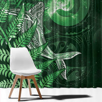 New Zealand Matariki Window Curtain Maori Koru With Humpback Whale Green