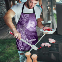 New Zealand Matariki Apron Maori Koru With Humpback Whale Purple