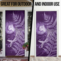 New Zealand Matariki Door Cover Maori Koru With Humpback Whale Purple