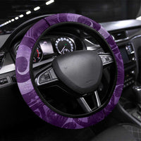 New Zealand Matariki Steering Wheel Cover Maori Koru With Humpback Whale Purple LT05 Universal Fit Purple - Polynesian Pride