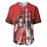The First King Of Tonga Baseball Jersey Tongan Pride LT05 Red - Polynesian Pride