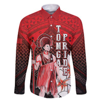 The First King Of Tonga Family Matching Off The Shoulder Long Sleeve Dress and Hawaiian Shirt Tongan Pride