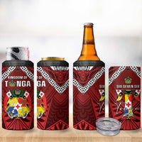 Tonga Emancipation Day 4 in 1 Can Cooler Tumbler Tongan Kupesi Pattern