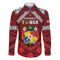 Tonga Emancipation Day Family Matching Long Sleeve Bodycon Dress and Hawaiian Shirt Tongan Kupesi Pattern LT05 Dad's Shirt - Long Sleeve Red - Polynesian Pride