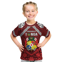 Tonga Emancipation Day Kid T Shirt Tongan Kupesi Pattern LT05 Red - Polynesian Pride