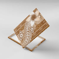 Tonga Kupesi Ngatu Canvas Wall Art Vintage Brown Plumeria