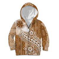 Tonga Kupesi Ngatu Kid Hoodie Vintage Brown Plumeria