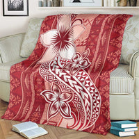 Tonga Kupesi Ngatu Blanket Vintage Red Plumeria