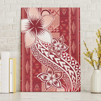 Tonga Kupesi Ngatu Canvas Wall Art Vintage Red Plumeria