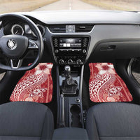 Tonga Kupesi Ngatu Car Mats Vintage Red Plumeria