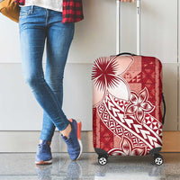Tonga Kupesi Ngatu Luggage Cover Vintage Red Plumeria