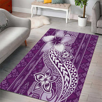Tonga Kupesi Ngatu Area Rug Vintage Purple Plumeria