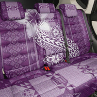 Tonga Kupesi Ngatu Back Car Seat Cover Vintage Purple Plumeria