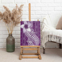 Tonga Kupesi Ngatu Canvas Wall Art Vintage Purple Plumeria