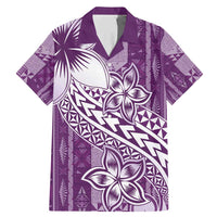 Tonga Kupesi Ngatu Family Matching Mermaid Dress and Hawaiian Shirt Vintage Purple Plumeria