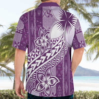 Tonga Kupesi Ngatu Hawaiian Shirt Vintage Purple Plumeria