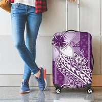 Tonga Kupesi Ngatu Luggage Cover Vintage Purple Plumeria